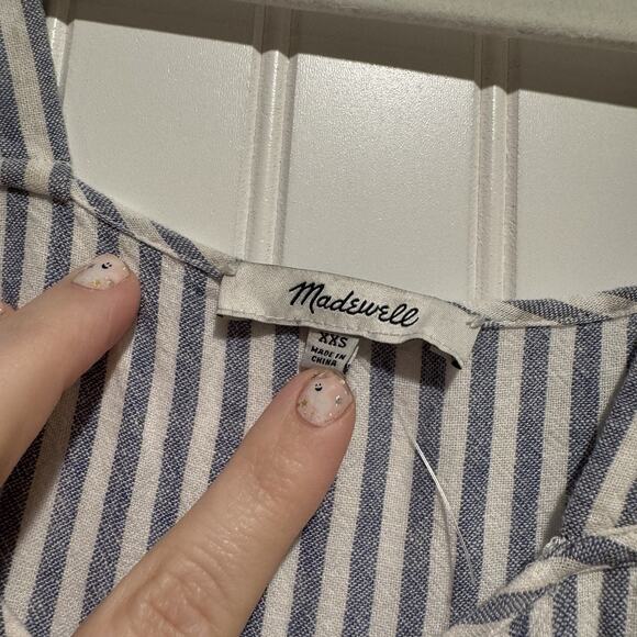 Madewell Striped Linen Blend Tiered Midi Dress Size XXS - Picture 3 of 5